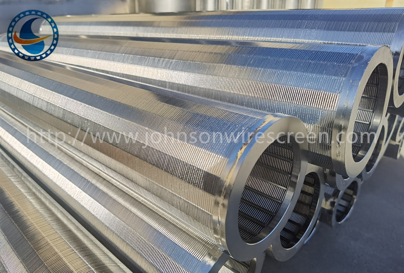 SS304 Slot 25μm Johnson Wedge Wire Screen Filter hingga 80% area terbuka