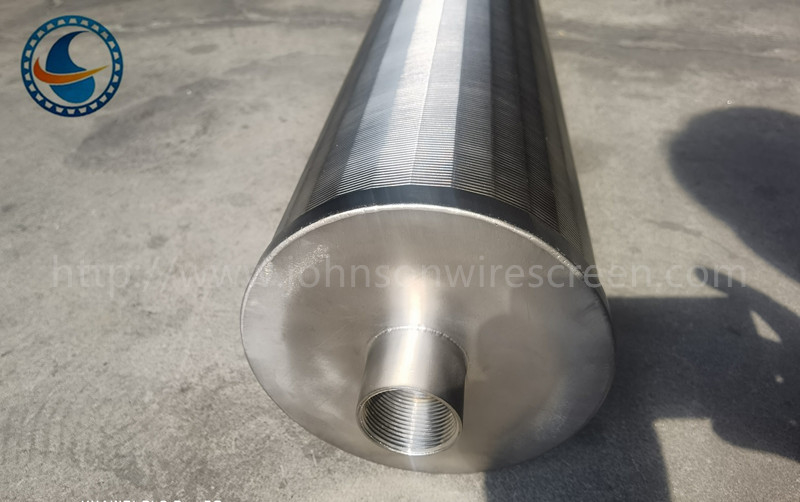 SS304 Slot 25μm Johnson Wedge Wire Screen Filter hingga 80% area terbuka