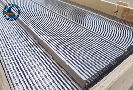 Panel Layar Kawat Wedge Grating Lurus Stainless Steel 316l 3mm Slot