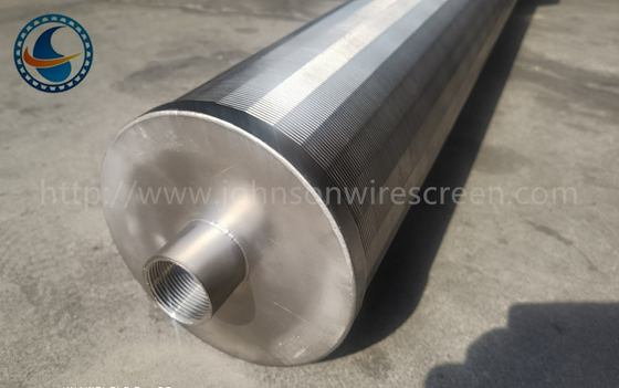 200μm Slot Stainless Steel 304 Wedge Wire Screen Filter Tube Dengan Flange