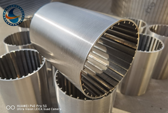 Diameter 114mm SS304 Wedge Wire Mesh Filter 200μM Slot Untuk Filtrasi