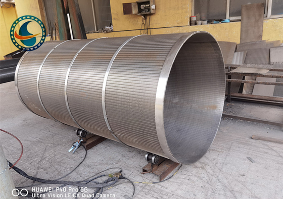 2175mm SS304 Wedge Wire Screen Cylinder 250μM Untuk Pengolahan Air Limbah