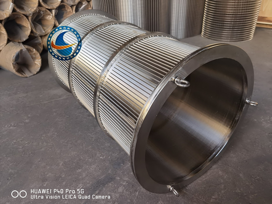 SS316L Wedge Wire Rotary Screen Drum Wire Screen Untuk Pengolahan Air Limbah