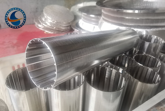 SS304 OD60MM Pure Round Wedge Wire Screen Untuk Peralatan Filtrasi Mekanis