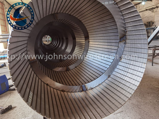 OD 600mm Wire Wedge Rotary Screen Drum of stainless steel untuk air limbah