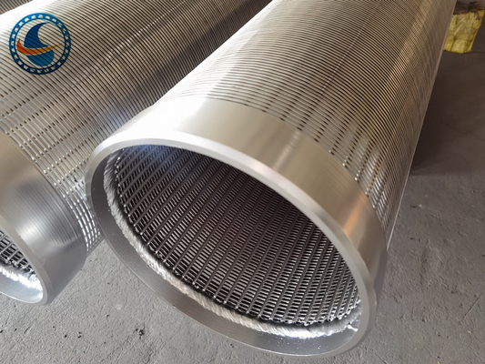 Ss 304 316 V Wire Johnson Screen Pipe Wrapped Slotted Untuk Filtrasi
